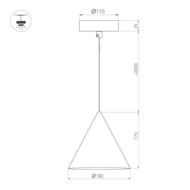 Подвесной светильник Arlight SP-MAKOTO-R180-10W Warm2700 (BK, 36 deg, 230V, TRIAC) 057206 Подвесной светильник Arlight SP-MAKOTO-R180-10W Warm2700 (BK, 36 deg, 230V, TRIAC) 057206