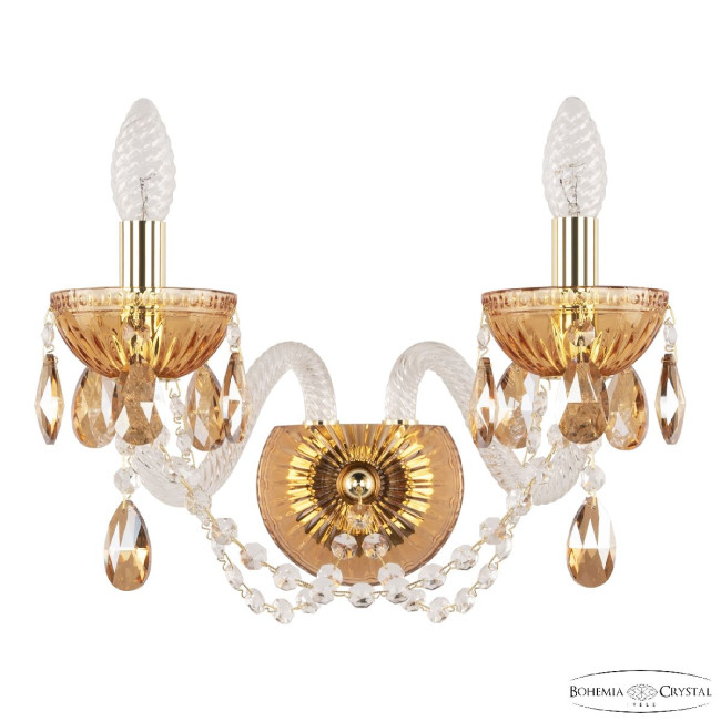 Бра Bohemia Ivele Crystal 5402B/2/165 G Amber/M-1G K721 Бра Bohemia Ivele Crystal 5402B/2/165 G Amber/M-1G K721