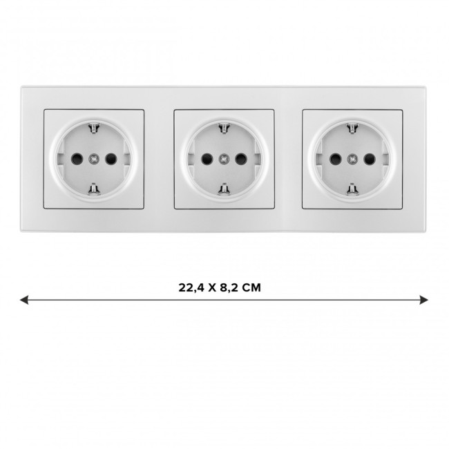Розетка тройная (трехпостовая) с/з и шторками Arte Milano SET06-3-40-1x3 silver Розетка тройная (трехпостовая) с/з и шторками Arte Milano SET06-3-40-1x3 silver