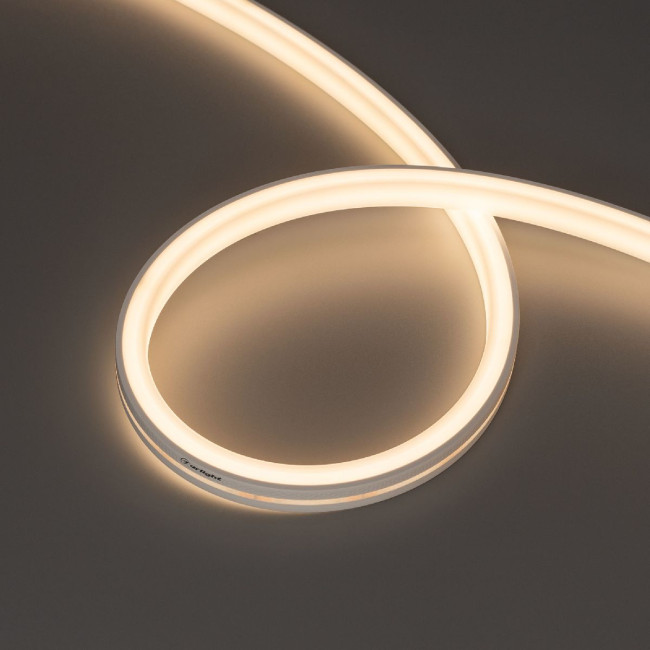 Светодиодная герметичная лента Arlight MOONLIGHT-TOP-U-A156-13x12mm 24V Warm3000 (11 W/m, IP67, 5m, wire x2) 042779