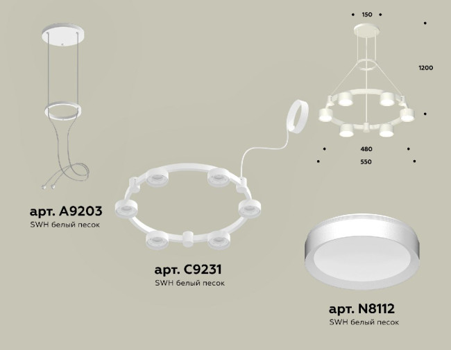 Подвесная люстра Ambrella Light Traditional (A9203, C9231, N8112) XR92031100 Подвесная люстра Ambrella Light Traditional (A9203, C9231, N8112) XR92031100