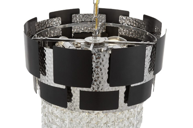 Подвесная люстра Lumina Deco Kruvia LDP 7045-400 BK+CHR