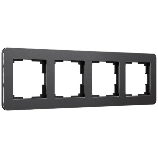 Рамка на 4 поста Werkel Platinum черный алюминий 4690389184512 W0042608 Рамка на 4 поста Werkel Platinum черный алюминий 4690389184512 W0042608