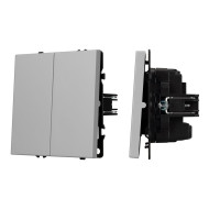 Механизм выключателя двухклавишный перекрёстный Arlight SWT-NOBE-MKX2-SFPL-IS (230V, 10A) (Никель) 061794