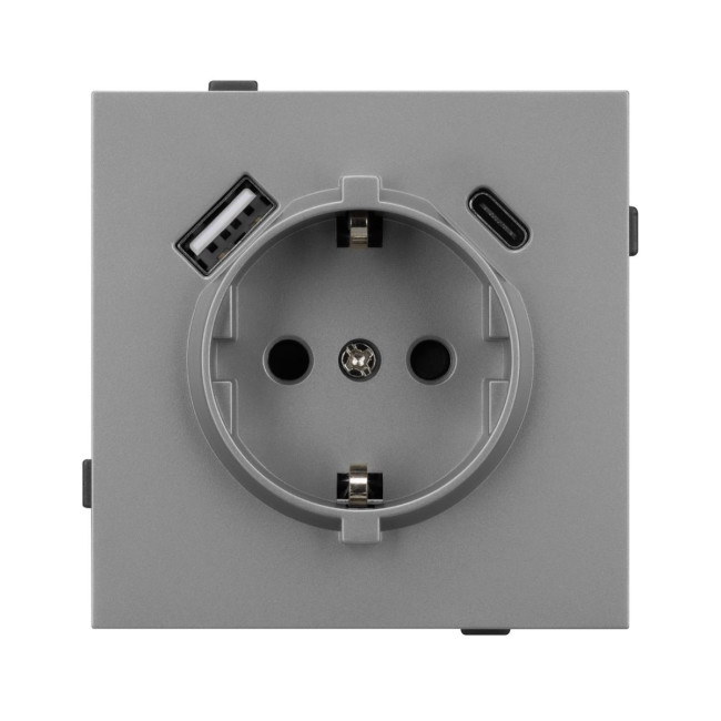 Механизм розетки с USB зарядкой Arlight SCT-TENDO-MUAC-PL-GR (230V, 16A) 054088 Механизм розетки с USB зарядкой Arlight SCT-TENDO-MUAC-PL-GR (230V, 16A) 054088
