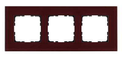 Рамка 3-постовая стекло цвет Гранатовый Jasmart G1003GH