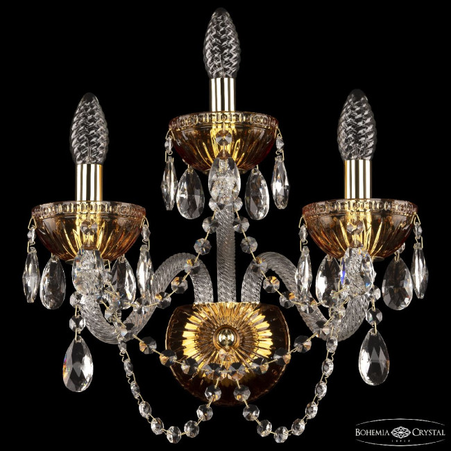Бра Bohemia Ivele Crystal 5402B/2+1/165 G Amber/M-1G Бра Bohemia Ivele Crystal 5402B/2+1/165 G Amber/M-1G