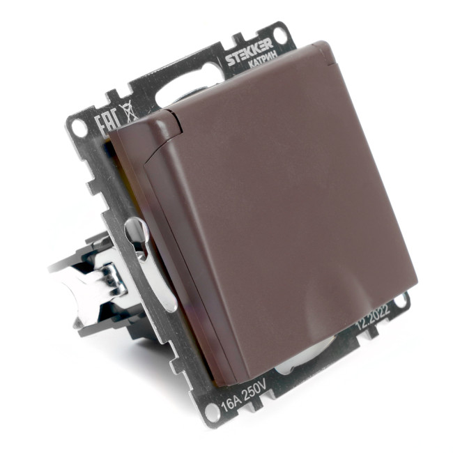 Розетка 1-местная с защитной шторкой Stekker Катрин GLS16-7112-04 49029