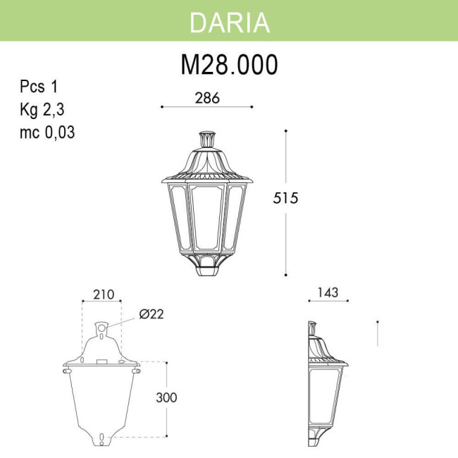Уличный настенный светильник Fumagalli Daria M28.000.000.BXE27 Уличный настенный светильник Fumagalli Daria M28.000.000.BXE27