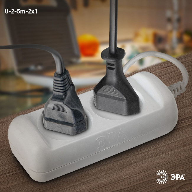 Удлинитель электрический Эра U-2-5m-2x1 Б0028361 Удлинитель электрический Эра U-2-5m-2x1 Б0028361