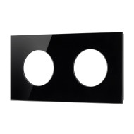 Рамка стеклянная на 2 поста Arlight FRM-GLARE-GC-2-BK 043836 Рамка стеклянная на 2 поста Arlight FRM-GLARE-GC-2-BK 043836