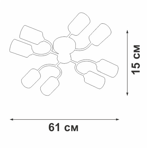 Потолочная люстра Vitaluce V2823-1/8PL Потолочная люстра Vitaluce V2823-1/8PL