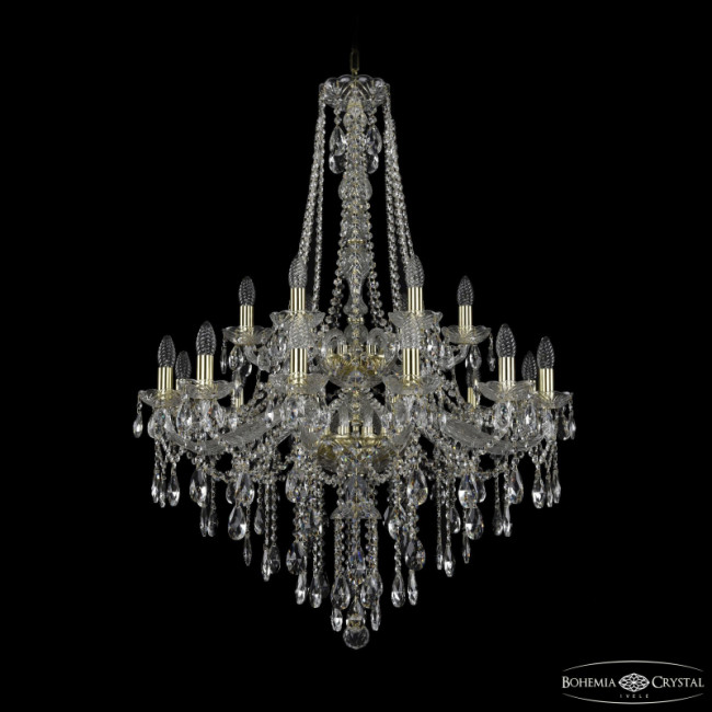 Подвесная люстра Bohemia Ivele Crystal 1415/12+6/300/h-112/2d G