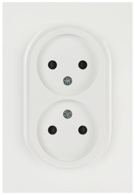 Розетка ЭРА Arktik 16-2107-01 без заземления двойная 2X2P 16А-250В белый Б0071681