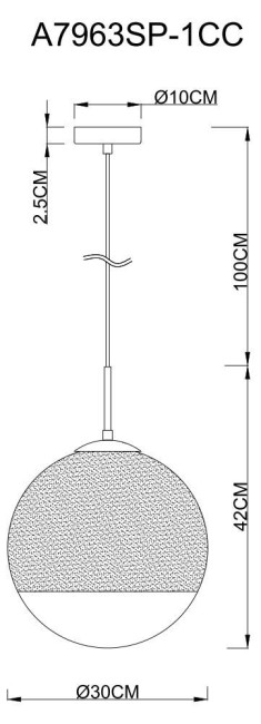 Подвесной светильник Arte Lamp Jupiter Chrome A7963SP-1CC Подвесной светильник Arte Lamp Jupiter Chrome A7963SP-1CC