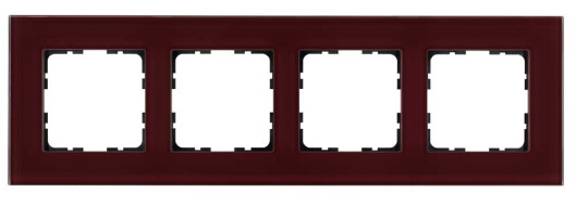 Рамка 4-постовая стекло цвет Гранатовый Jasmart G1004GH