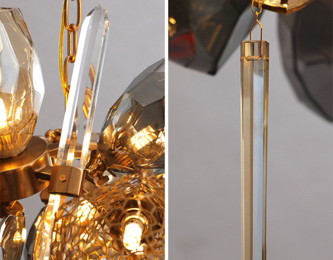 Люстра 8898P/BL gold/smoky Люстра 8898P/BL gold/smoky