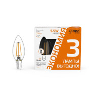Лампа светодиодная Gauss Basic Filament E14 5,5W 2700K 1031116T Лампа светодиодная Gauss Basic Filament E14 5,5W 2700K 1031116T
