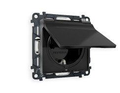 Комплект механизма розетки с/з со шторками и крышкой Ambrella Volt Alfa MA808010