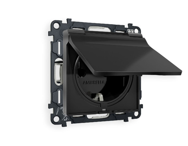 Комплект механизма розетки с/з со шторками и крышкой Ambrella Volt Alfa MA808010 Комплект механизма розетки с/з со шторками и крышкой Ambrella Volt Alfa MA808010