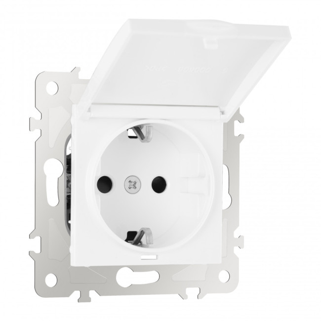 Розетка с заземлением, шторками и защитной крышкой Arte Milano 203.41-1.white Розетка с заземлением, шторками и защитной крышкой Arte Milano 203.41-1.white