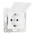 Розетка с заземлением, шторками и защитной крышкой Arte Milano 203.41-1.white Розетка с заземлением, шторками и защитной крышкой Arte Milano 203.41-1.white