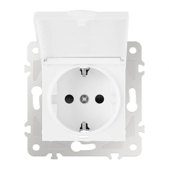 Розетка с заземлением, шторками и защитной крышкой Arte Milano 203.41-1.white Розетка с заземлением, шторками и защитной крышкой Arte Milano 203.41-1.white
