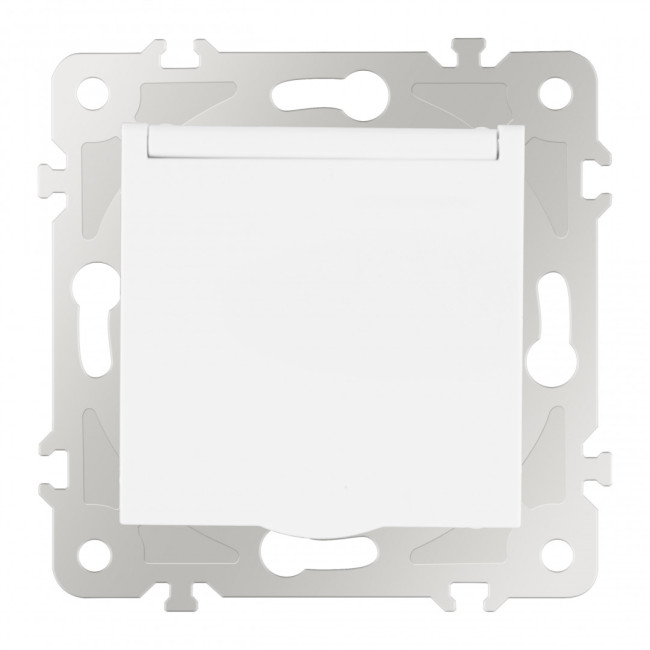 Розетка с заземлением, шторками и защитной крышкой Arte Milano 203.41-1.white Розетка с заземлением, шторками и защитной крышкой Arte Milano 203.41-1.white