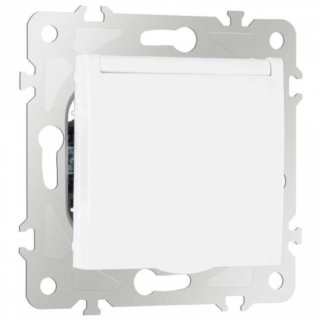 Розетка с заземлением, шторками и защитной крышкой Arte Milano 203.41-1.white Розетка с заземлением, шторками и защитной крышкой Arte Milano 203.41-1.white