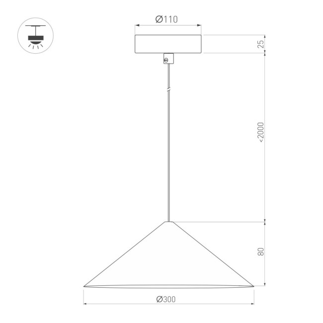 Подвесной светильник Arlight SP-MAKOTO-R300-10W Warm2700 (BK, 36 deg, 230V, TRIAC) 057219 Подвесной светильник Arlight SP-MAKOTO-R300-10W Warm2700 (BK, 36 deg, 230V, TRIAC) 057219