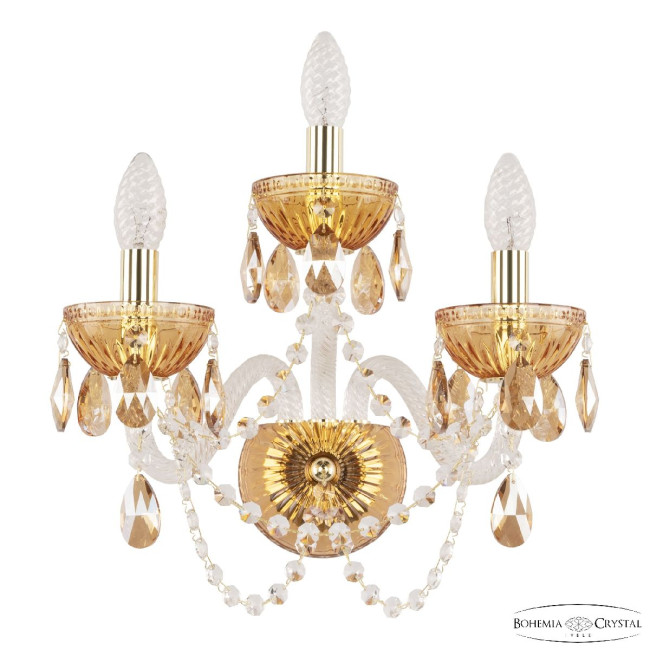 Бра Bohemia Ivele Crystal 5402B/2+1/165 G Amber/M-1G K721 Бра Bohemia Ivele Crystal 5402B/2+1/165 G Amber/M-1G K721