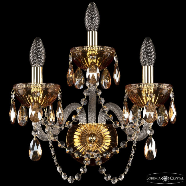 Бра Bohemia Ivele Crystal 5402B/2+1/165 G Amber/M-1G K721 Бра Bohemia Ivele Crystal 5402B/2+1/165 G Amber/M-1G K721