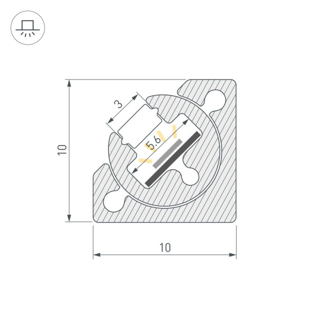 Профиль с экраном Arlight SL-KANT-H10-ROTATE-2000 CHAMPAGNE GOLD (Алюминий+пластик) 055323 Профиль с экраном Arlight SL-KANT-H10-ROTATE-2000 CHAMPAGNE GOLD (Алюминий+пластик) 055323