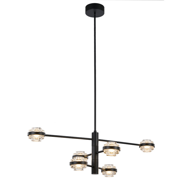 Люстра на штанге Delight Collection MD22030002 MX22030002-6A black/clear Люстра на штанге Delight Collection MD22030002 MX22030002-6A black/clear