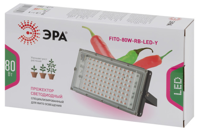 Фитопрожектор для растений Эра FITO-80W-RB-LED-Y Б0053082 Фитопрожектор для растений Эра FITO-80W-RB-LED-Y Б0053082