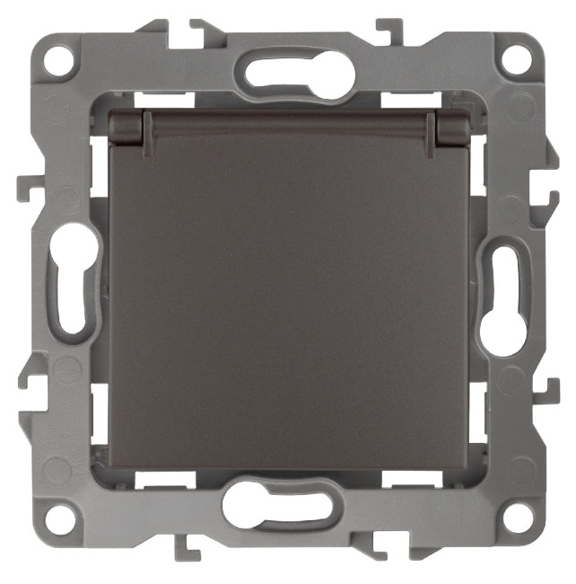 Розетка 2P+E Schuko со шторками с крышкой Эра 12-2103-13 Б0019328 Розетка 2P+E Schuko со шторками с крышкой Эра 12-2103-13 Б0019328