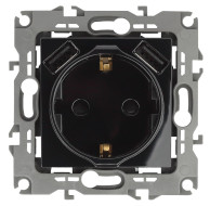 Розетка 2P+E со шторками и 2xUSB Эра 12-4109-06 Б0047845