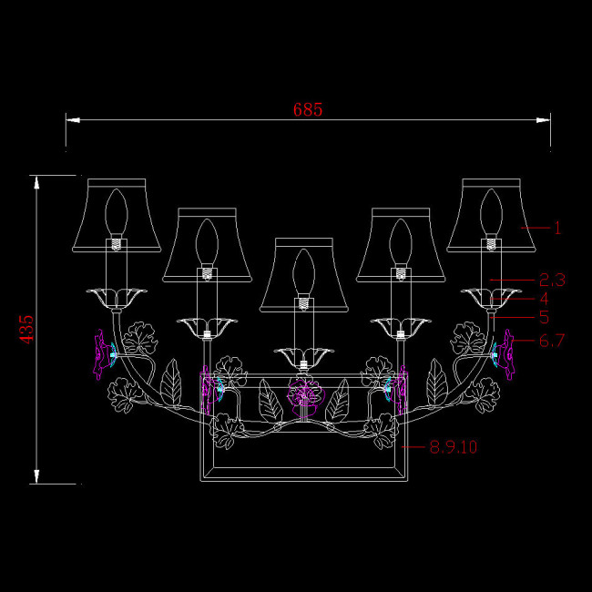 Бра Lucia Tucci Fiori Di Rose W1775.5 Бра Lucia Tucci Fiori Di Rose W1775.5