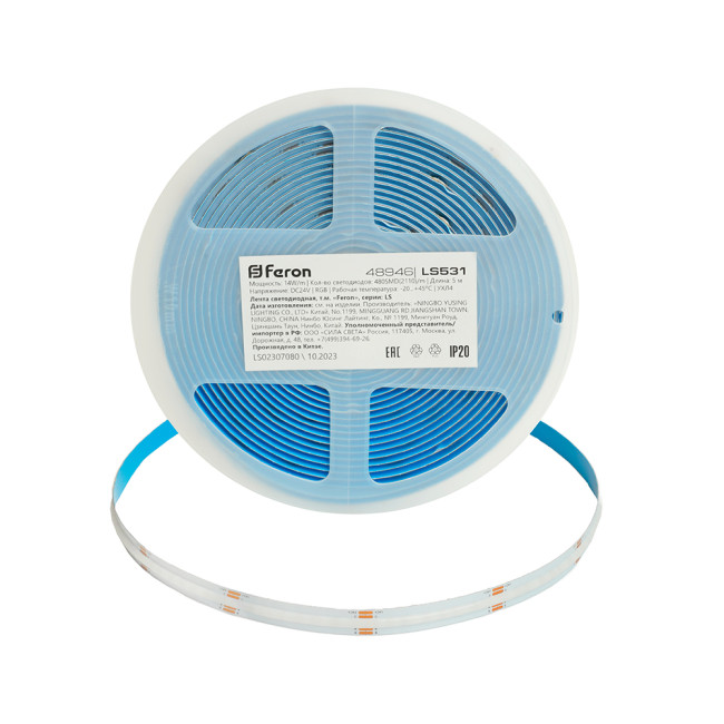 Светодиодная лента Feron LS531 24В 14Вт/м RGB 5м IP20 48946 Светодиодная лента Feron LS531 24В 14Вт/м RGB 5м IP20 48946