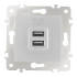 Розетка USB 2.1А+1А Arte Milano 203.46-1.silver