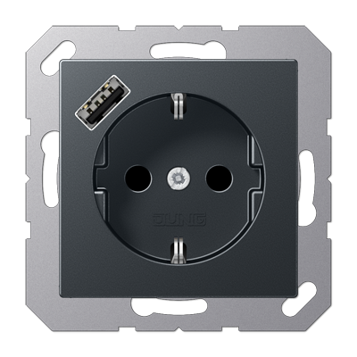 Розетка 2K+З USB Typ A Jung A1520-18AANM Розетка 2K+З USB Typ A Jung A1520-18AANM