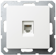 Интернет розетка Jasmart разъем RJ45 с накладкой белый глянцевый G6105W