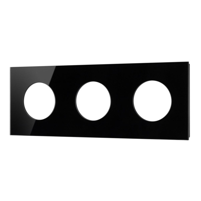 Рамка стеклянная на 3 поста Arlight FRM-GLARE-GC-3-BK 043839 Рамка стеклянная на 3 поста Arlight FRM-GLARE-GC-3-BK 043839
