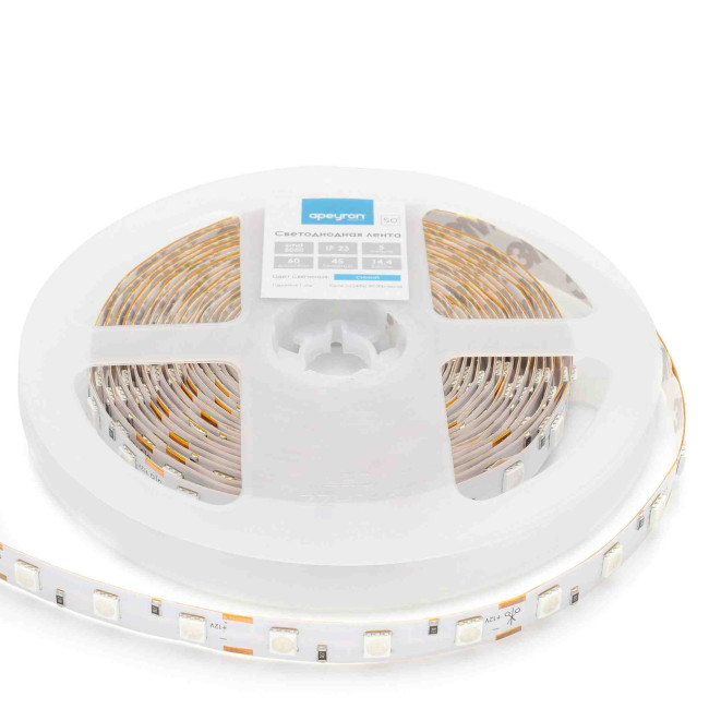 Светодиодная лента Apeyron 12В СТ 14,4Вт/м smd5050 60д/м IP20 5м синяя 00-50