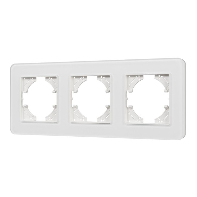 Рамка на 3 поста стеклянная Arlight FRM-OMALI-GS-3-WH 049696