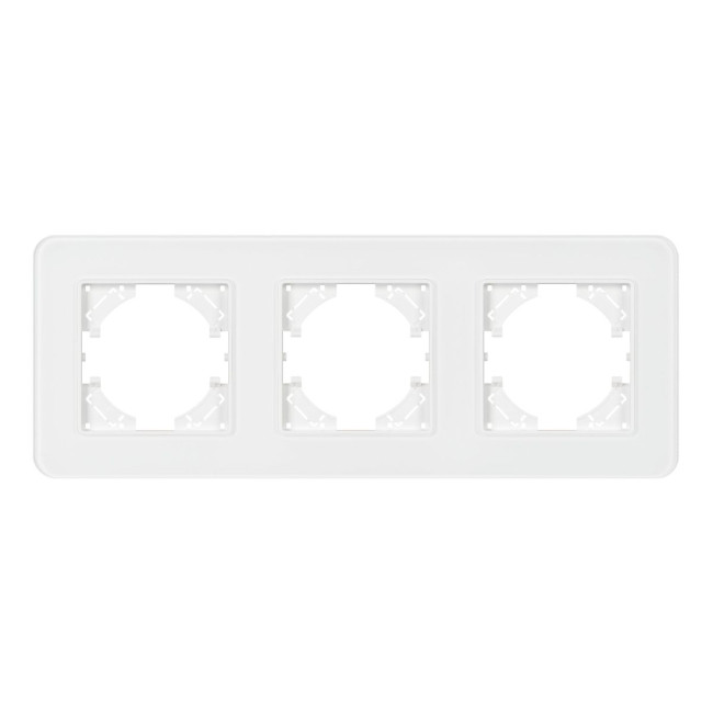Рамка на 3 поста стеклянная Arlight FRM-OMALI-GS-3-WH 049696