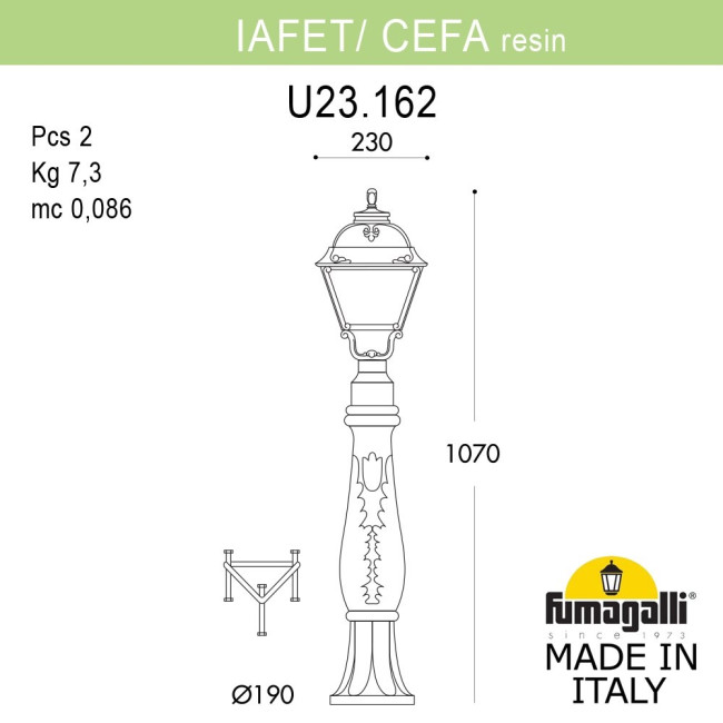 Ландшафтный светильник Fumagalli IAFAET.R/CEFA U23.162.000.WYE27 Ландшафтный светильник Fumagalli IAFAET.R/CEFA U23.162.000.WYE27