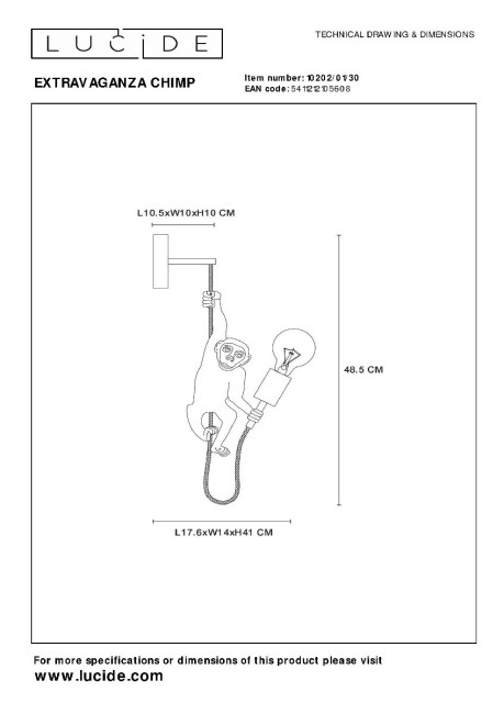 Бра Lucide Extravaganza Chimp 10202/01/30 Бра Lucide Extravaganza Chimp 10202/01/30