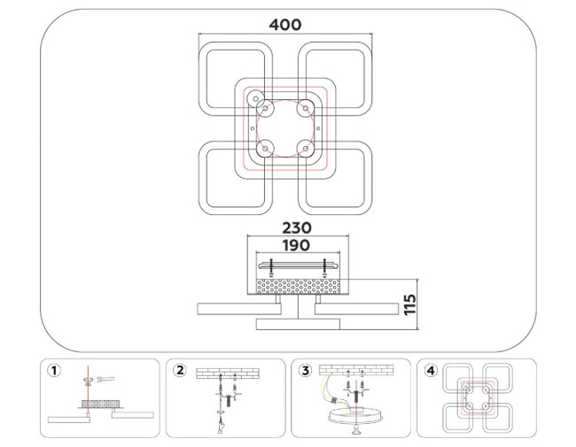 Потолочная люстра Ambrella Light Acrylica Original FA3861