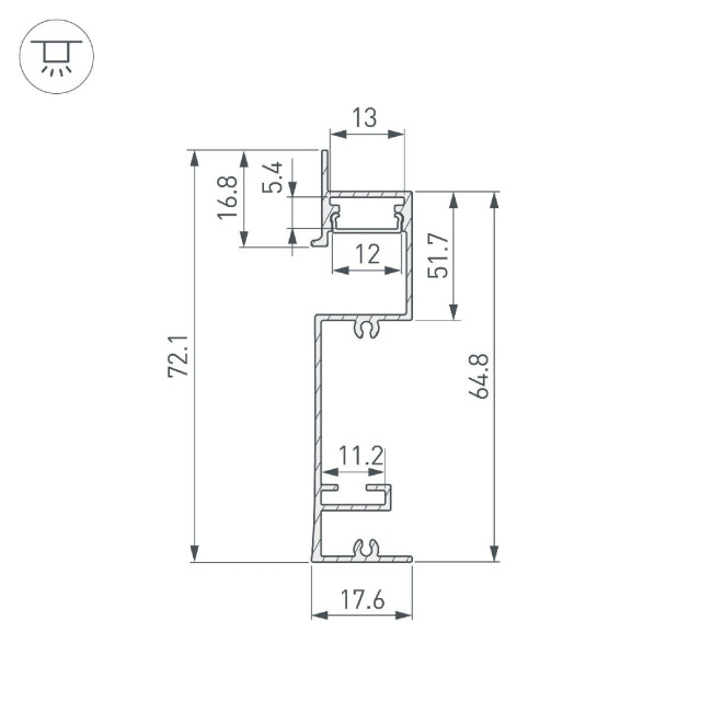 Профиль Arlight PLINTUS-H73-F-2000 BLACK 043480 Профиль Arlight PLINTUS-H73-F-2000 BLACK 043480